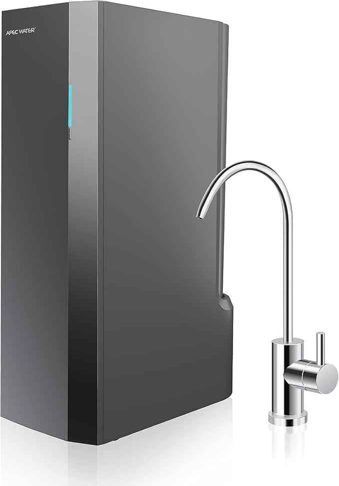 APEC WATER Tankless RO Water Filter System ROTL-AIO - Four-in-One Premium Reverse Osmosis Water Filtration, 2:1 Pure to Drain, Filters Fluoride, Heavy Metals, 1K+ Impurities, Easy DIY Install & Care
