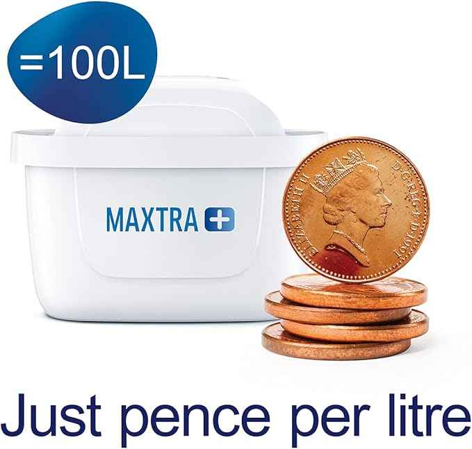BRITA MAXTRA + Replacement Water Filter Cartridges, Compatible with all BRITA Jugs - Reduce Chlorine, Limescale and Impurities for Great Taste - Pack of 3