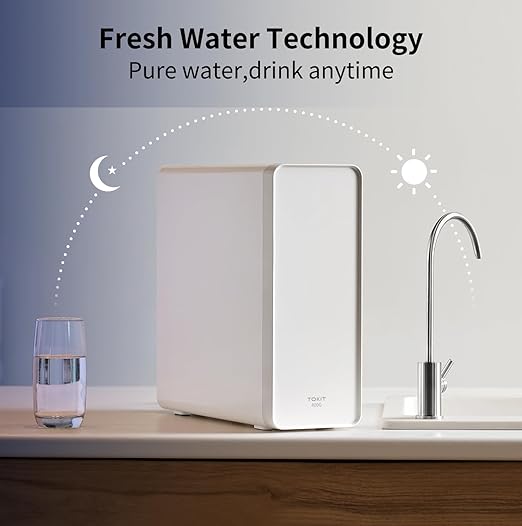 TOKIT U1 Under Sink Reverse Osmosis Water Filter System Rich in Minerals 400 GPD High Flow 2:1 Pure to Drain Tankless RO Under Sink Water Filtration System FCC/SGS, NSF/ANSI 58&42 for Home Reduce TDS