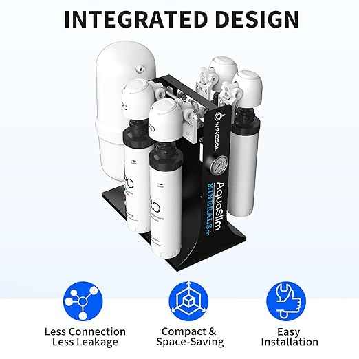 WINGSOL Integrated Reverse Osmosis Water Filter, NSF/ANSI 42&53&58, 10-Stage Under Sink RO Filtration System for pH+ Alkaline Remineralization Water, Easy Installation, No Electricity Needed