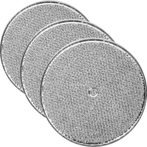 3-Pack) Calvana 9-1/2" Round x 3/32" Aluminum Grease Filters with Center Hole, Range Hood Filter, Kitchen Exhaust Fan Filters Replacement (3 Count)