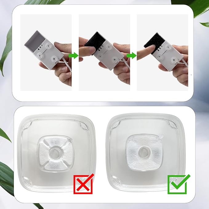 Pet Fountain Filters Compatible with 95Oz/2.8L Dog Water Fountain, Cat Water (16 Carbon filters+16 Sponge filters)