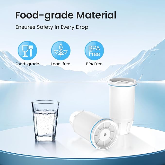 Water Filter Replacement for ZR-001 ZR-017 ZR-004 ZD-013 Water Filter,Fit for zero Pitchers and Dispenser, Multi-Stage Filter System Reduce Lead, Chromium, PFOA/PFOS and TDS, Pack of 8,by Cobectal