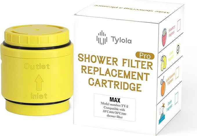 Heavy-duty Lemon-Fragrant Shower Filter Replacement Cartridge.Compatible with SF500 & SF400.Reduce Hard Water| Chlorine | Chemical.For Hair Loss & Skin Allergies.Tylola MAX model