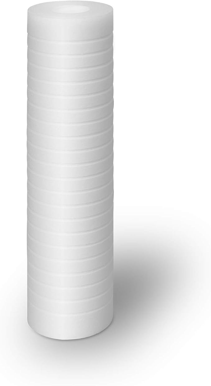 Grooved Sediment Water Filter Cartridge by Ronaqua 10"x 2.5", Four Layers of Filtration, Removes Sand, Dirt, Silt, Rust, made from Polypropylene (6 Pack, 1 Micron)