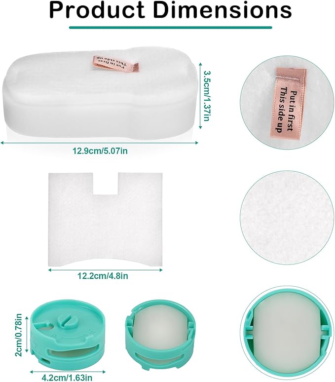 HZ702 filter for shark HZ700 HZ702 QS175QBL QS175QGN PowerFins HairPro Odor Vacuum,Compare with part 1541FC3000,XFFKHZ2000 XPMFHZ2000, 2 Cartridges+2 Foam&Felt+ 2Post Motor Filters - AquaVibe