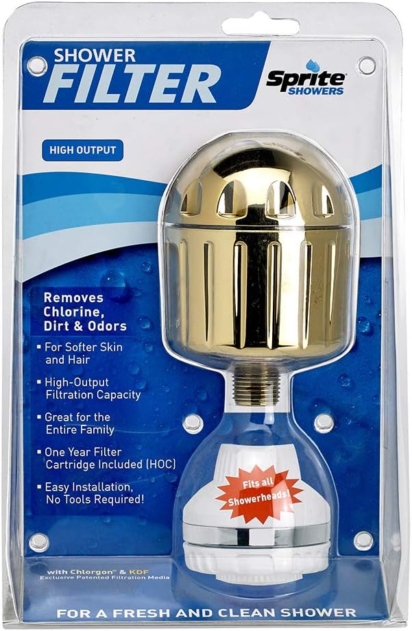 Sprite Showers HO2-GD High Output 2 Universal Shower Filter Housing, Gold