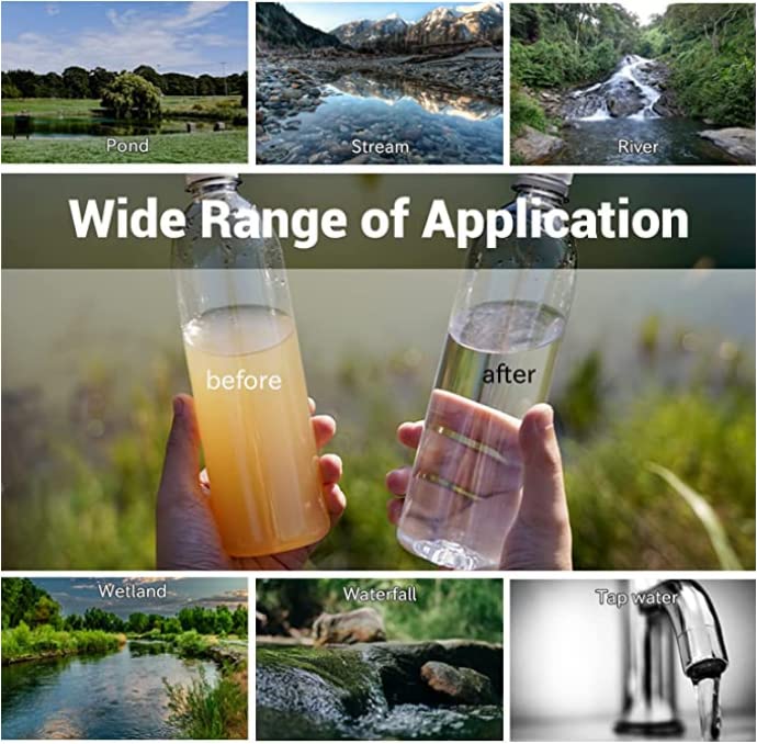 Mini Water Filter NatureNova Portable Emergency Water Filtration System Hiking Camping Straw Survival Gear Emergency Preparedness（Blue
