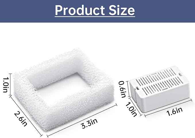 Cat Water Fountain Replacement Filters,16 Pack Cat Fountain Carbon Filters and 4 Pack Foam Filters for Ceramic Pet Drinking Fountain and Stainless Steel Pet Water Fountain (16+4 Pack)