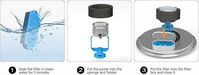 Tomxcute Cat Water Fountain Filters - 6 Pack Replacement Filters and 2 Pack Sponges Set for Tomxcute 3.2L/108oz & 4L/135oz P Series Cat Fountain