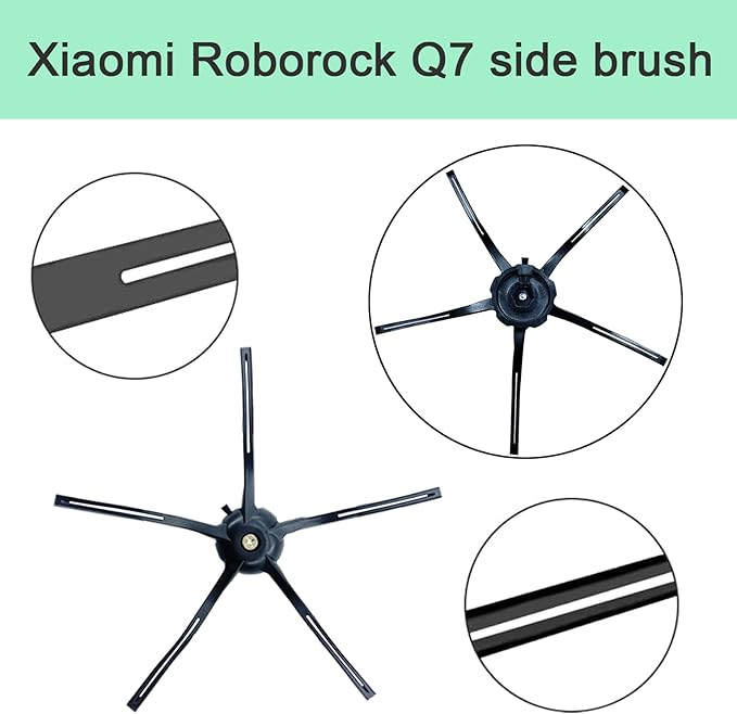 Q7 Series Replacement Parts for Roborock Q7 Q7+ Q7 Max Q7 Max+ Robot Vacuum, 1 Main Brush,4 Side Brushes, 4 HEPA Filters - AquaVibe