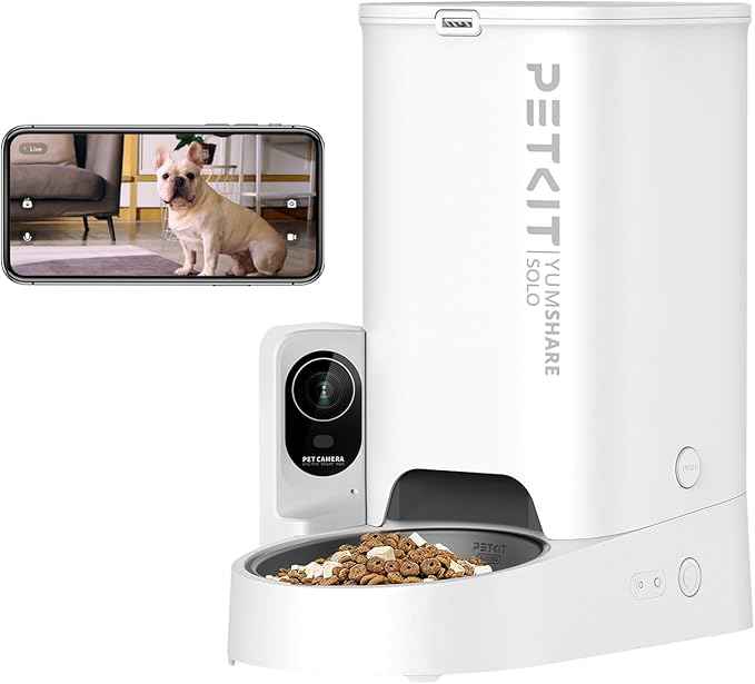 PETKIT Automatic Cat Dog Feeder with 1080P HD Camera+1.85L Wireless Pump Pet Water Fountain Dispenser, 2.4GHz Wifi and 2-Way Audio Pet Feeder Food Dispenser, App Control/Wide Angle/Night Vision Feeder