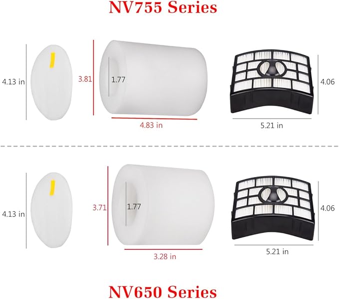 I-clean 2 Packs Replacement NV650 HEPA Foam & Felt Filters for Shark Rotator Powered Lift-Away Vacuum Cleaner, Compatible with Shark NV752,NV751,NV750,NV651,NV650,NV652 Replaces Part # XFF650 & XHF650 - AquaVibe