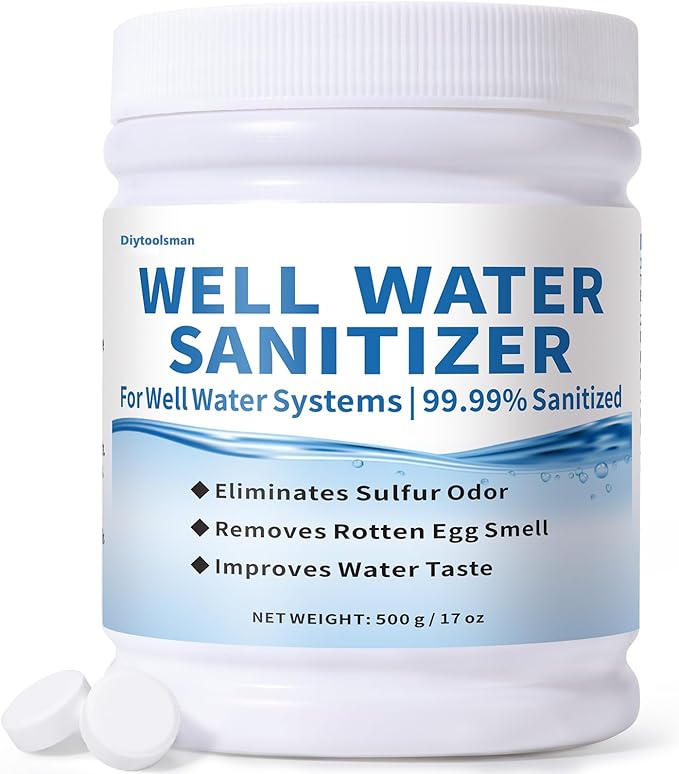 Well Water Purification Tablets – For Sulfur Odors, Rotten Egg Smell, Iron Buildup & Awful Sewer Smells – Improves Taste & Odor | Food-Grade Formula