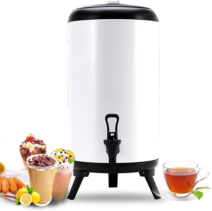 Urn Boiler Hot and Cold Water Dispenser Stainless Steel Tea Hot Water Bottle with Faucet Portable Handle Large Capacity Sealing (A 8L)