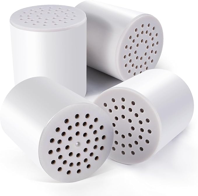 4Pack 20+ Stage Upgraded High Output Shower Filter Replacement Cartridges, Shower Filter Cartridge Removal 99% of Chlorine & Chemicals, Improve Your Skin and Hair, Universal Shower Filter