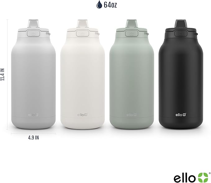 Ello Hydra 64oz Half Gallon Vacuum Insulated Stainless Steel Jug with Locking