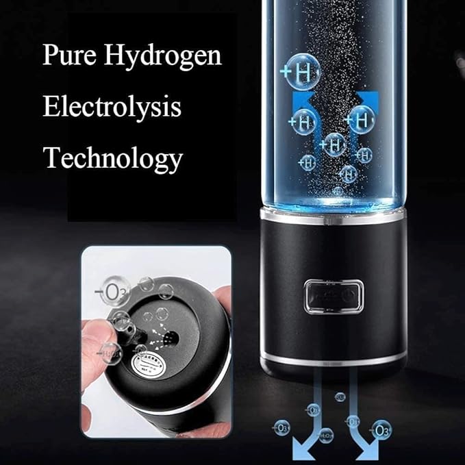 350ML Portable Hydrogen Rich Water Bottle Rechargeable Ionized Water Generator Hydrogen Water Maker Antioxidant Glass Health Care Cup