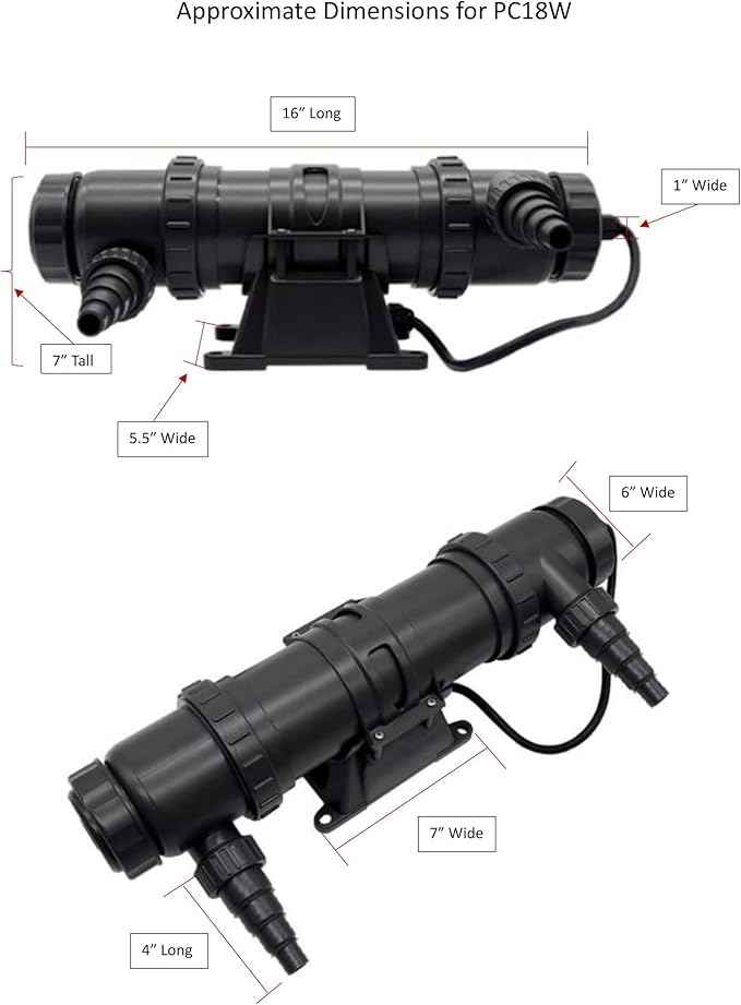 EasyPro PC18W PRO-Clear UV Clarifier / 18 Watt/Max. Flow Rate: 1800 GPH/Max/Pond: 2500 Gallons