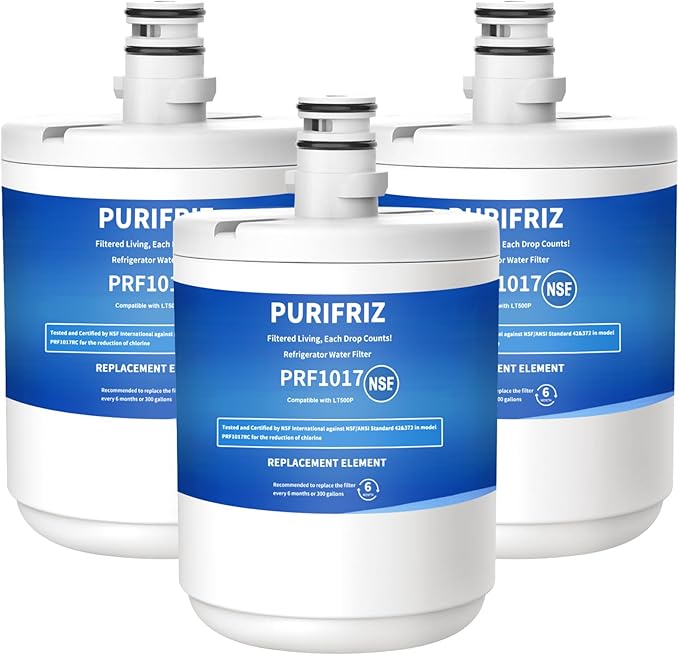 3 Pack 5231JA2002A Refrigerator Water Filter Compatible with LG LT500P, GEN11042FR-08, ADQ72910911, ADQ72910901, Kenmore 9890, 46-9890, LFX25974ST, LMX25964ST, 6 Month / 300 Gallon