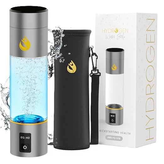Hydrogen Water Bottle Generator, Up to 6500 PPB Molecular Hydrogen, Independently Lab Tested, SPE/PEM Technology, 12-Hour Retention, 9.5 oz Portable Bottle for Home, Gym, Travel & Office