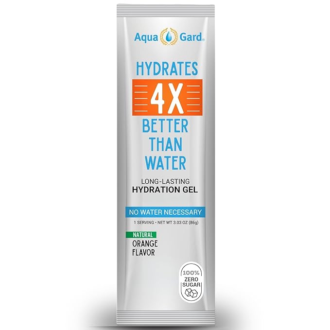 Aqua-Gard Emergency Hydration Gel - Survival Pouches for Disaster Relief | 200% More Effective Hydration | Emergency Pouches for Water Emergency Kit Supply for Extreme Conditions (10 Pack)