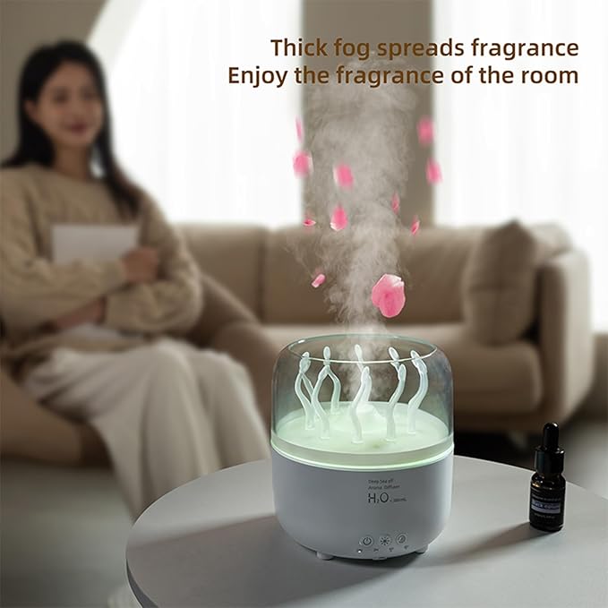 Jellyfish Diffuser 280ml, Cute humidifier, with Remote Control Timer, 7 Color LED Night Light, Essential oiluser Suitable for Home Office, Hotel spa Yoga Room, auto Shut-Off