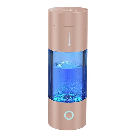 Tritan Hydrogen Water Bottle Generator - 5Min Quick Electrolysis Hydrogen Water Machine, madeking Portable Rechargeable Hydrogen Rich Water Cup Maker, Good for Travel, Sports, Gift, Type C (Gold)