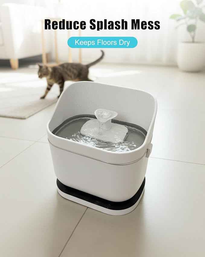 Cat Water Fountain Splash Guard Compatible with PETLIBRO DockStream – Designed for Stainless Steel Basin Models, Prevents Spills, Easy to Remove and Clean