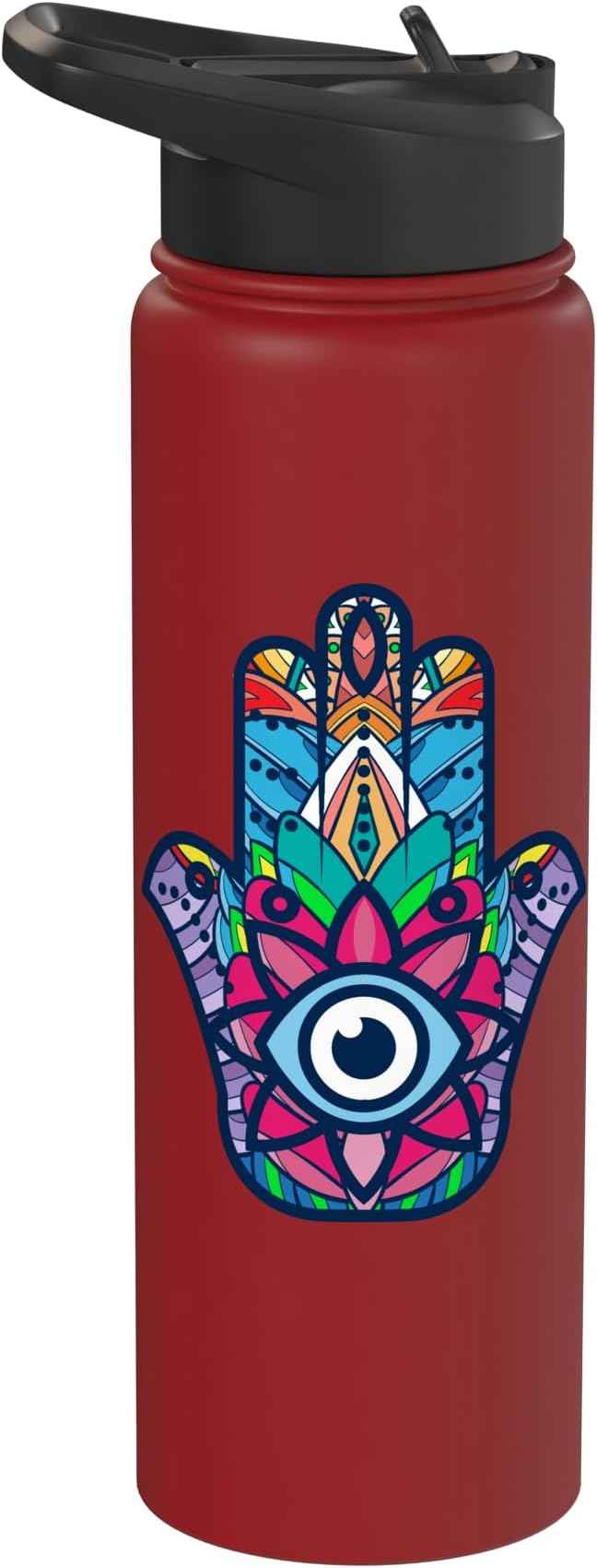 Colorful Nazar Amulet Hamsa Symbol Blue Evil Eye Ornament Stainless Steel Insulated Water Bottle
