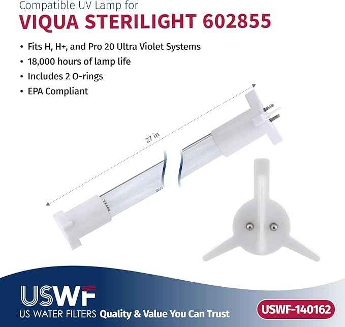 602850-102 Replacement UV Lamp/Sleeve | Fits the VIQUA H/H+ & Pro 20 Series UV Systems | Made in the USA, US Water Filters