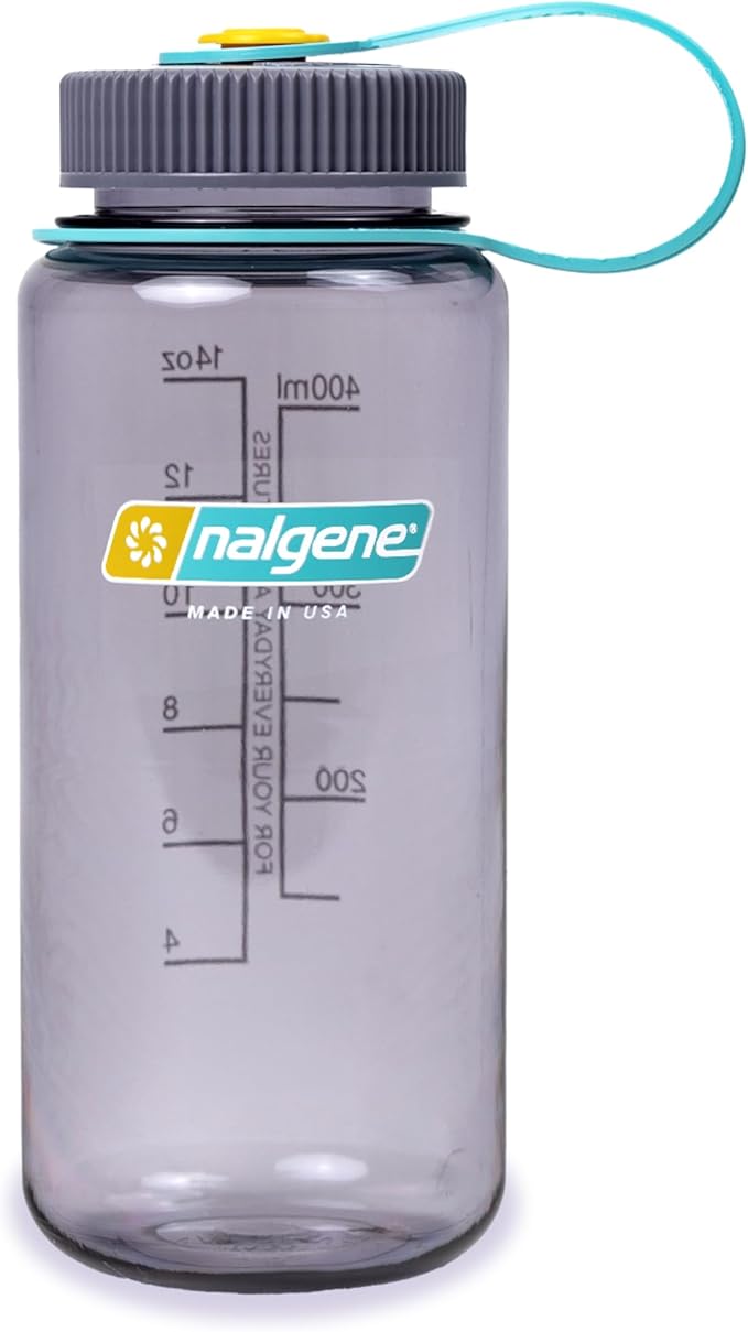 Nalgene 16 oz Wide Mouth Water Bottle | BPA-Free, Durable & Leak Proof, Lightweight Travel Bottle, Fits In Cupholders, Aubergine