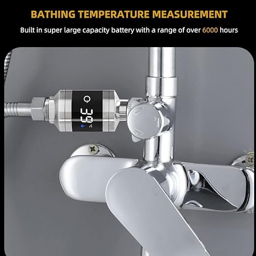 Digital Bathroom Thermometer for Hot Tubs and Shower Faucets – LED Display Water Temperature Tester with Smart Safety Alerts for Baby Bathing and Shower Safety,1pc