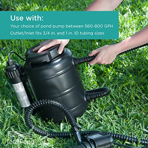 Complete Pond Filter with UV Clarifier Black 15.16 x 9.06 x 13.11 in