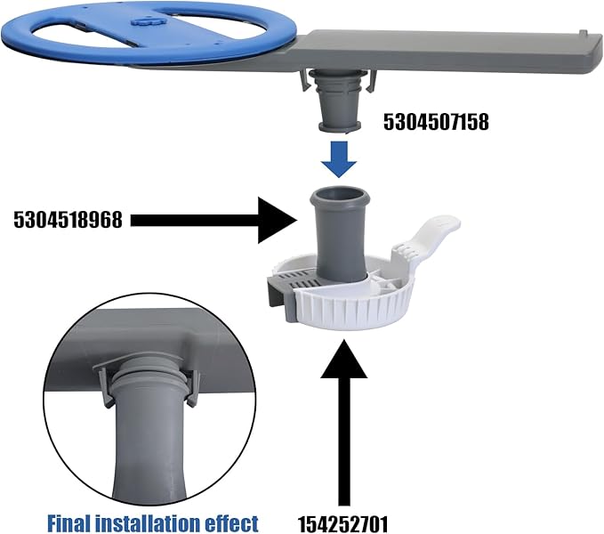 5304507158 Dishwashers Spray Arm Assembly for Frigidaire Dishwashers Lower Wash Arm Assembly with Dishwasher Lower Spray Arm Support/Dishwasher Trap Drain Filter