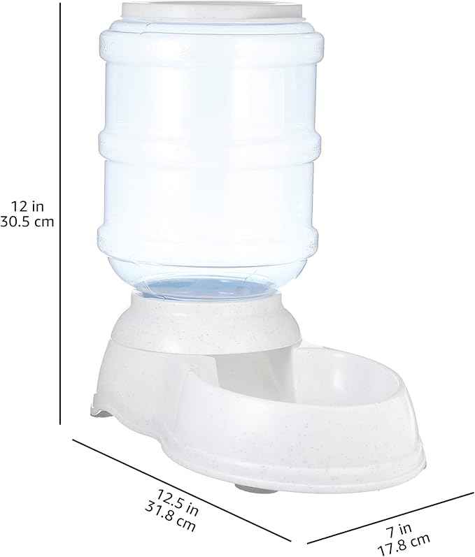 Amazon Basics Gravity Pet Food Feeder for Dogs and Cats,Small,6-Pound Capacity,Gray,(Pack of 4)