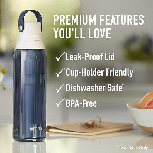 Brita 26 Ounce Premium Filtering Water Bottle with Filter - BPA Free - Night Sky