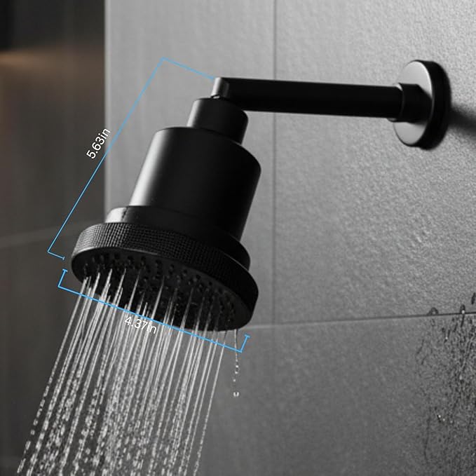 HYDROZENIT Filtered Shower Head, 3 Spray Modes, Black - 25-Stage Showerhead Water Softener for Softer Skin & Healthier Hair - High Pressure Rain Shower Head with Filters KDF-55 and Activated Carbon
