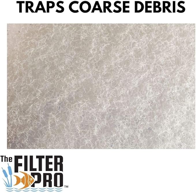 Beige Coarse Filter Media, 1.25" Thick, 16" x 56" Roll, Perfect for Aquariums, Ponds or Water Gardens, Made in USA