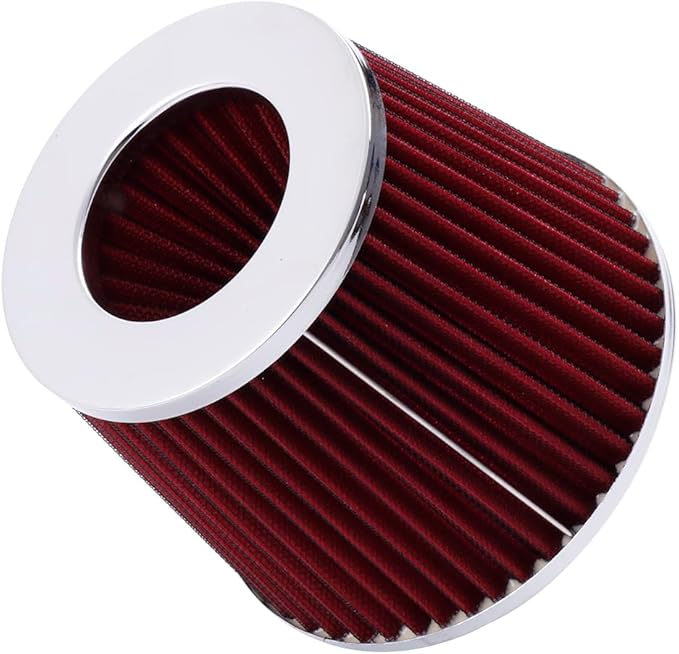 2.5"Universal Clamp-on Air Intake Filter - Washable, High-flow，Lower intake air temperature, Inlet Cold Air Cone Replacement
