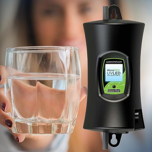 WaterChef MicroPRO UV LED Under-Sink Water Purifier System with Smart Features (No Faucet), Reduce up to 99.99% of Pathogens, Mercury-Free
