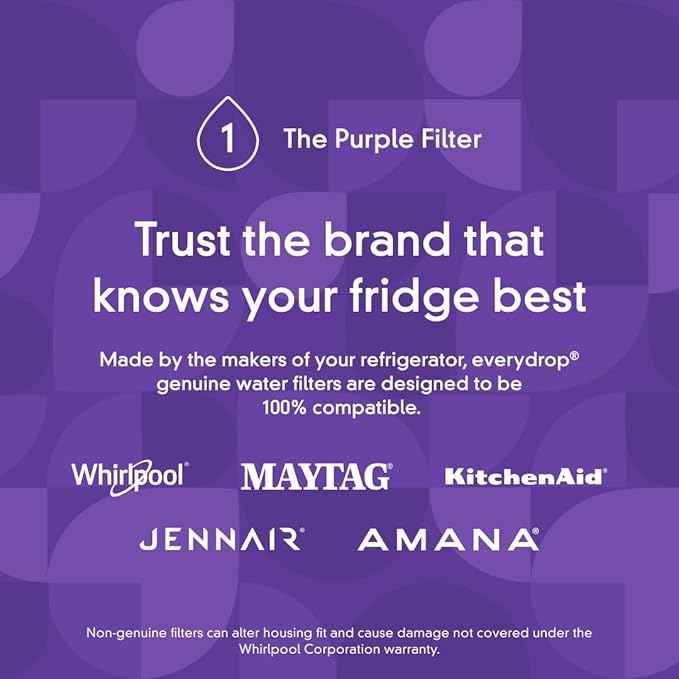 everydrop by Whirlpool Ice and Water Refrigerator Filter 1, EDR1RXD1, Single-Pack , Purple