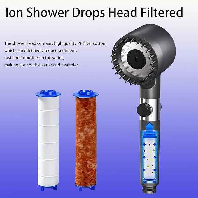 10/20 Pcs Ion Drops Shower Head Filters, Filtered Showerhead, PP Cotton Filter Cartridge, Suitable for Various Specifications of Shower Heads (10 Pcs, 3.7 inches)