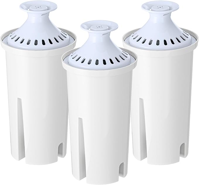 Waterdrop Alkaline Water Filter, Filter Replacement for Brita® Pitchers and Dispensers, 2 Months, 3-Pcak, Mineralized Alkaline Water, Increases Water PH