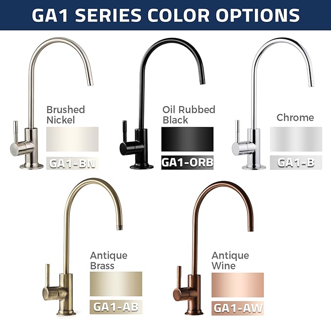 iSpring GA1-AW Heavy Duty Contemporary Style High Spout Kitchen Bar Sink Non-Air Gap Drinking Water Faucet in Antique Wine - 1/4"