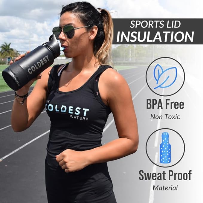 Coldest Insulated Water Bottle with Straw Lid - Stainless Steel Metal Insulated Bottle for Men & Women (Solar Yellow, 40 oz)