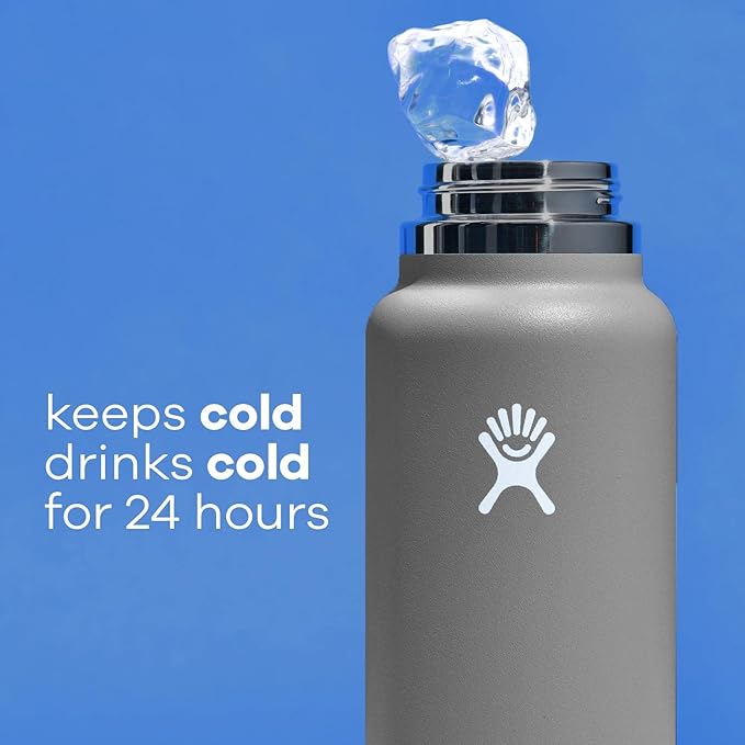 Hydro Flask 32 Oz Wide Flex Straw Cap Bottle - Insulated Stainless Steel - Wide Straw Lid, Non Spill, Leakproof in Rain