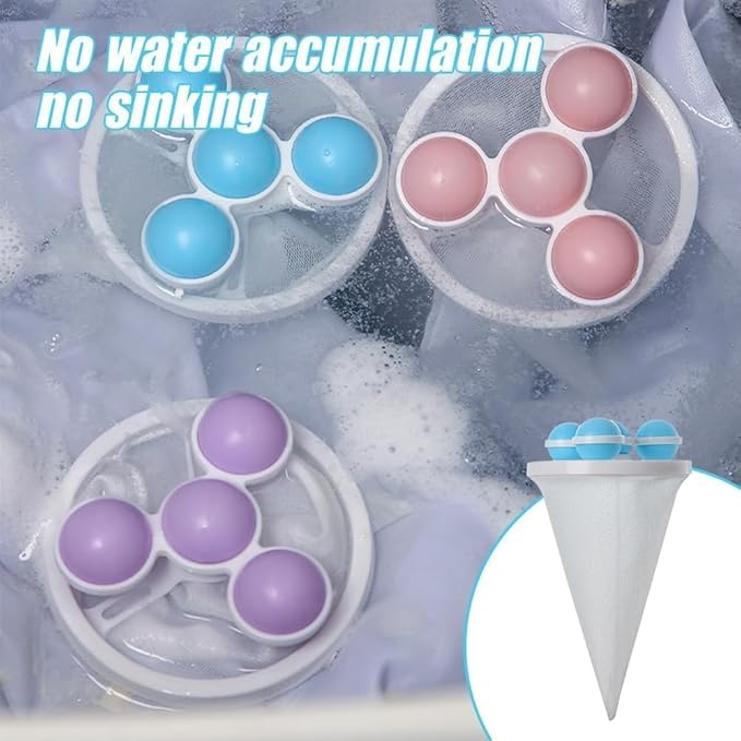 Floating Hair Filtering Mesh Removal, Pet Hair Catcher Filter Bag, Floating Pet Fur Catcher, Reusable Lint Catcher Hair Remover for Laundry Washing Machine (6PCS) - AquaVibe