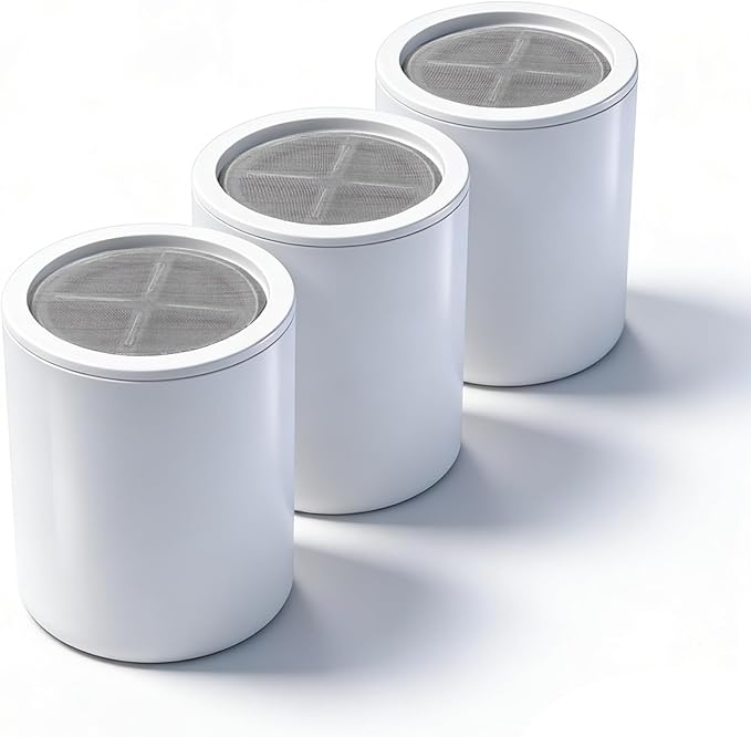 Replacement Filter Cartridge Compatible with MyHalos Fixed Shower Filter, 3-Month Lifespan,Hard Water & Chlorine Filter, High Pressure（3 Packs）