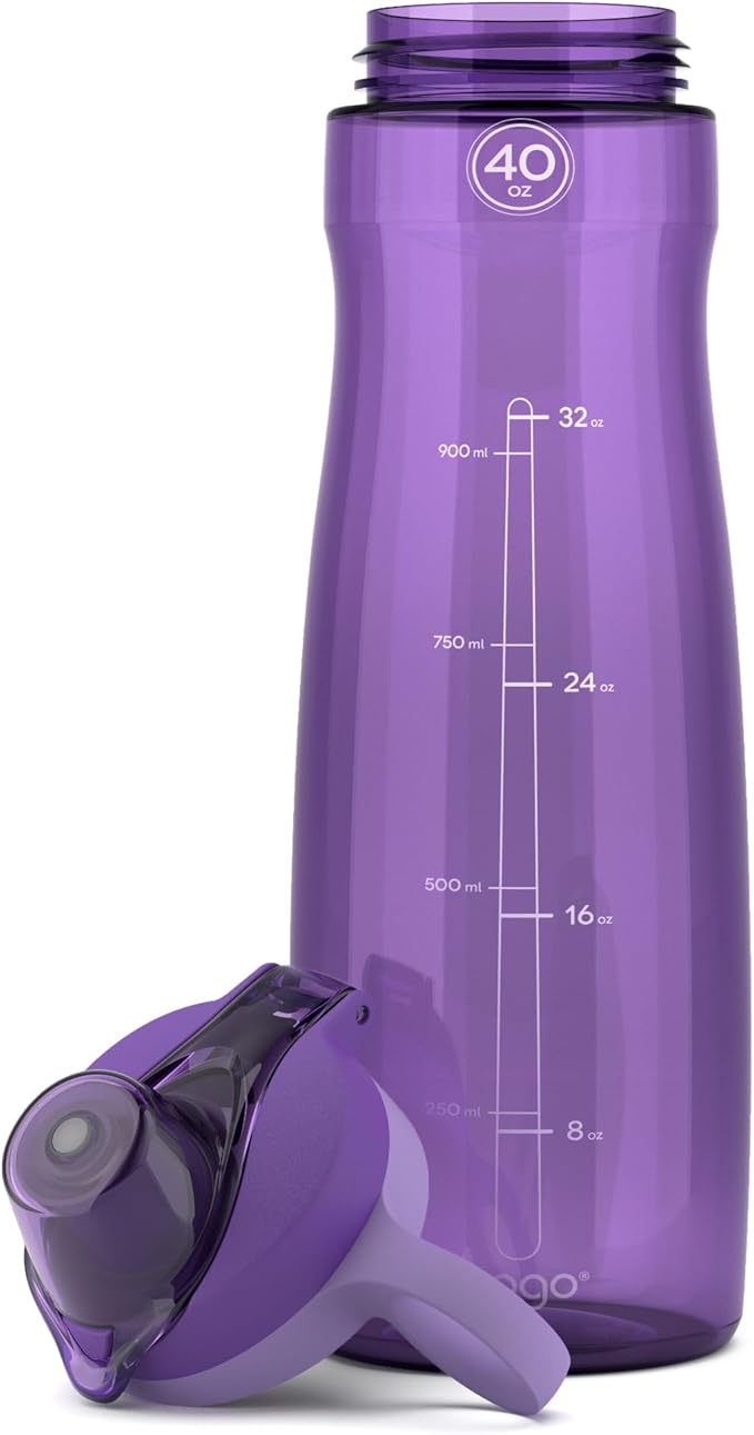 Pogo BPA-Free Tritan Plastic Water Bottle with Chug Lid, 40 Oz, Purple